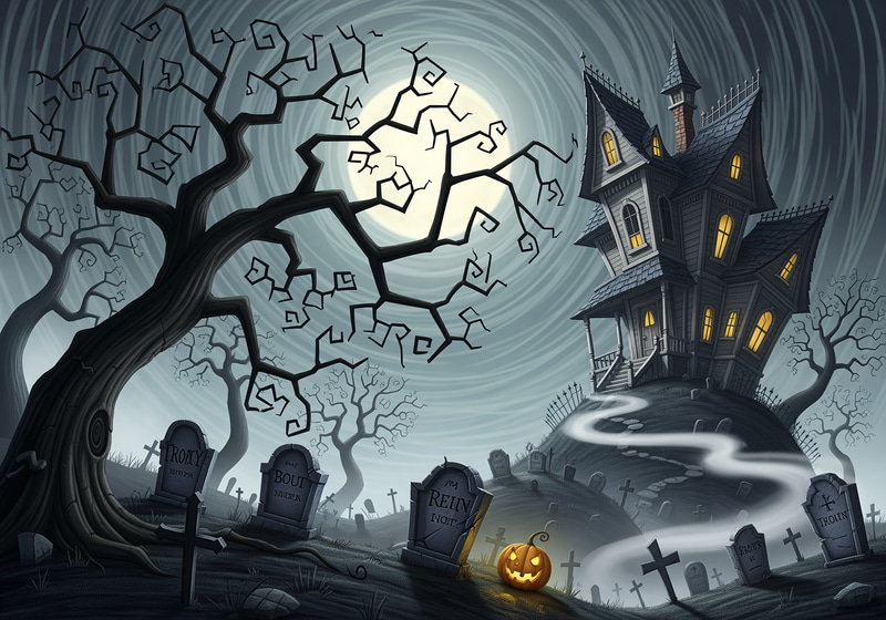 Tim Burton Inspired Landscape Art