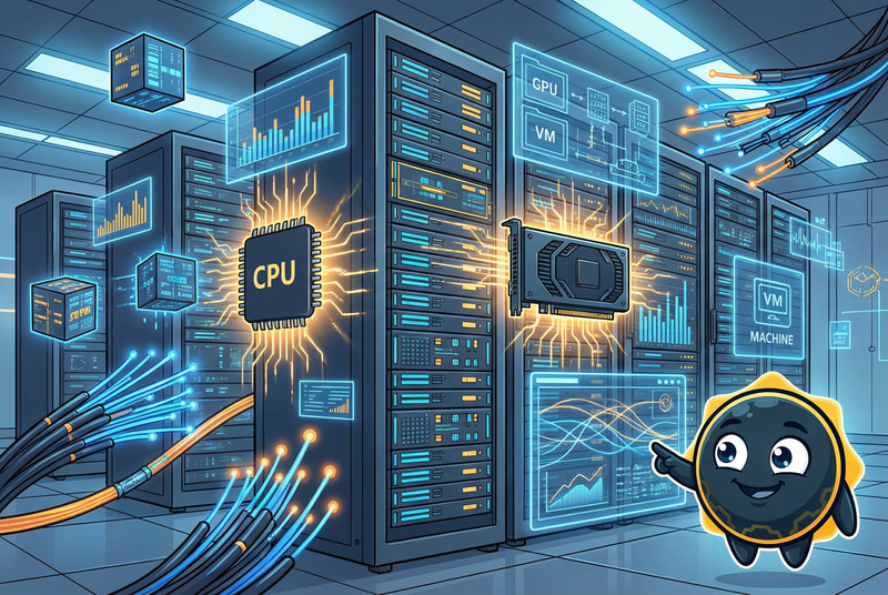 High-Performance VPS Hosting - Premium Comic Illustration High-Performance VPS Hosting - Premium Comic Illustration