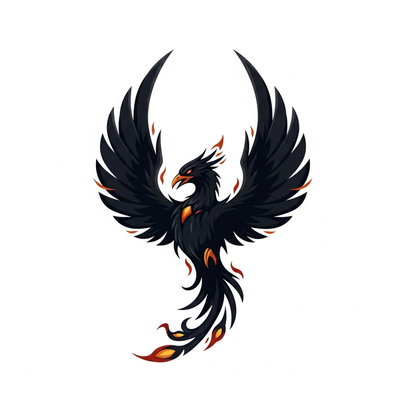 Epic Black Phoenix Logo Design Epic Black Phoenix Logo Design