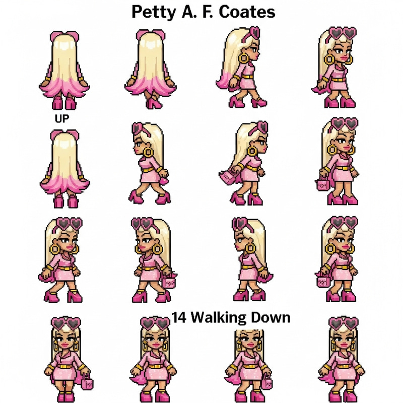 Petty A. F. Coates: 32x32 Pixel Art Sprite Sheet