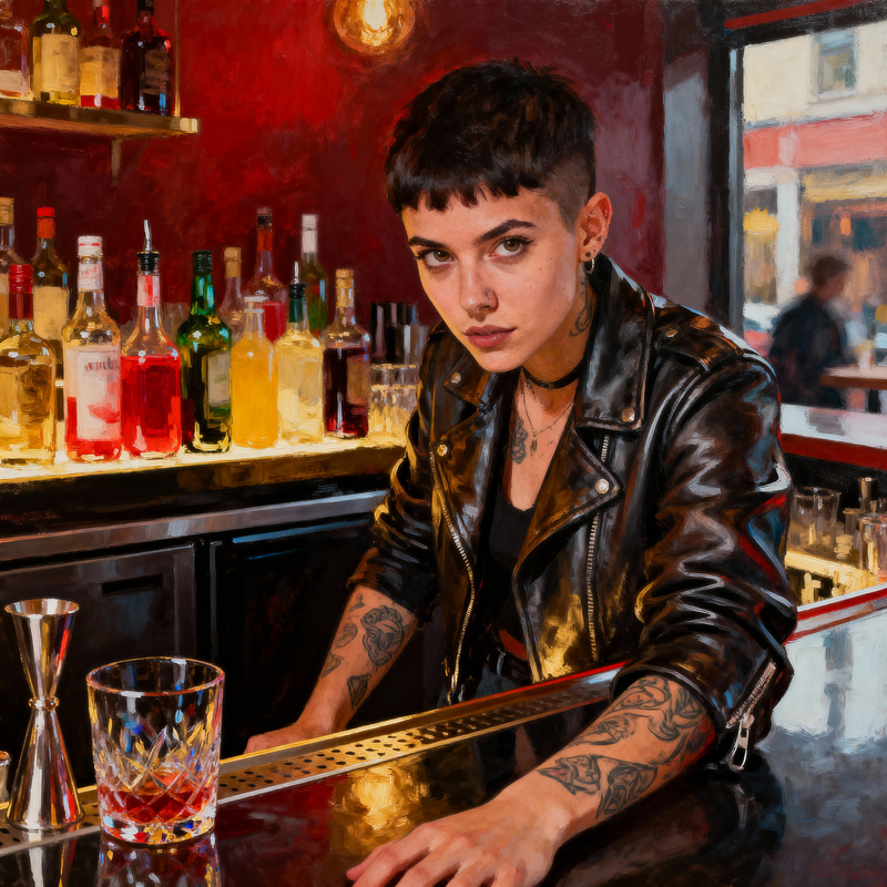 Stylish Young Bartender: Confidence Behind the Bar Stylish Young Bartender: Confidence Behind the Bar