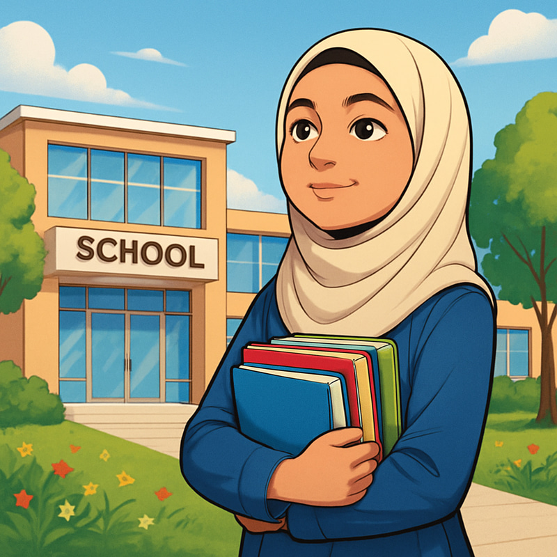 Young Girl in Hijab: A Bright Future at School Young Girl in Hijab: A Bright Future at School