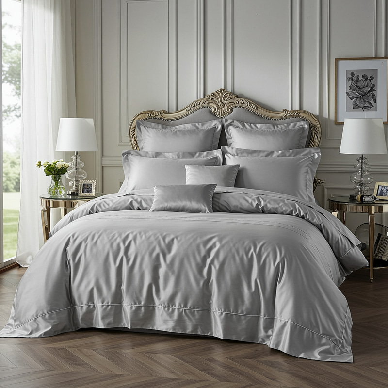Luxury Silver Cotton Bed Linen for Elegant Bedrooms Luxury Silver Cotton Bed Linen for Elegant Bedrooms