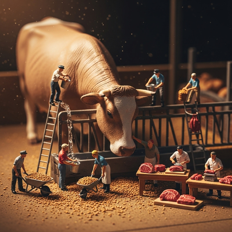 Dynamic Tiny Farmers and Butchers at Work Dynamic Tiny Farmers and Butchers at Work