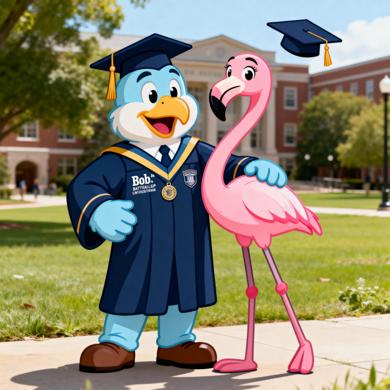 Flamingo Mascot for Ohio Wesleyan Alumni Flamingo Mascot for Ohio Wesleyan Alumni