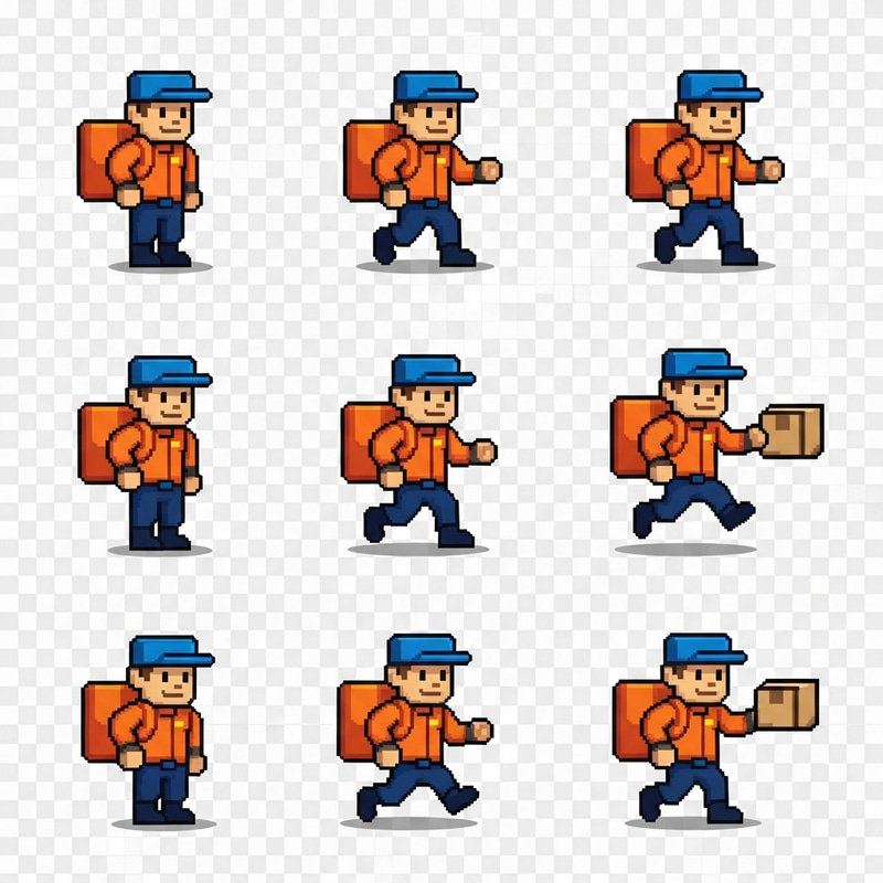 2D Delivery Guy Character for Pixel Games 2D Delivery Guy Character for Pixel Games