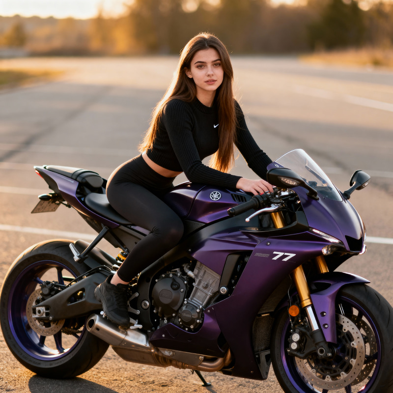 18-Year-Old Ukrainian Girl with Yamaha R7 18-Year-Old Ukrainian Girl with Yamaha R7