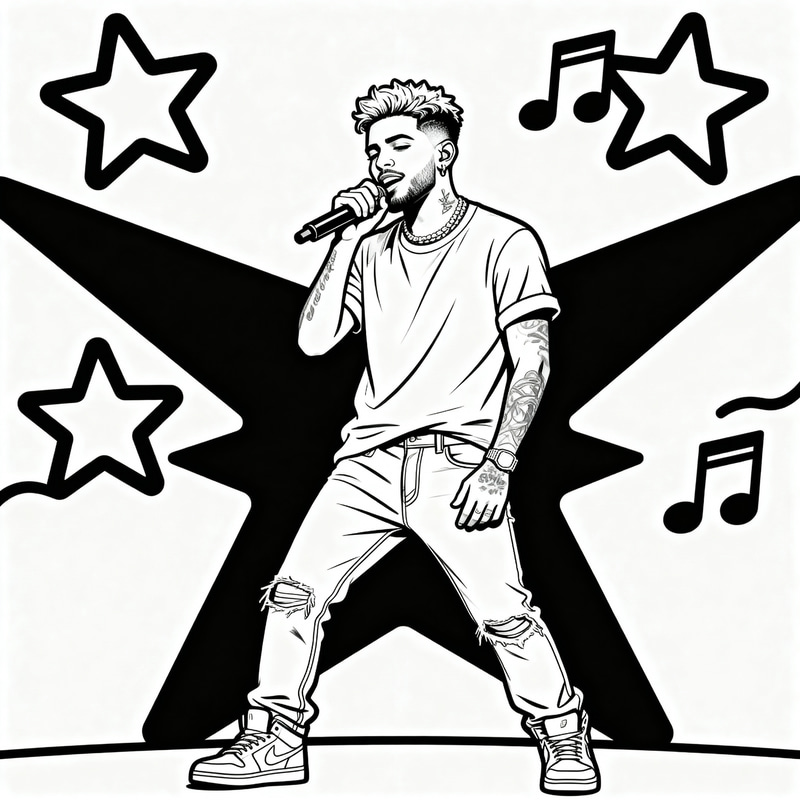 Rauw Alejandro Coloring Page Rauw Alejandro Coloring Page