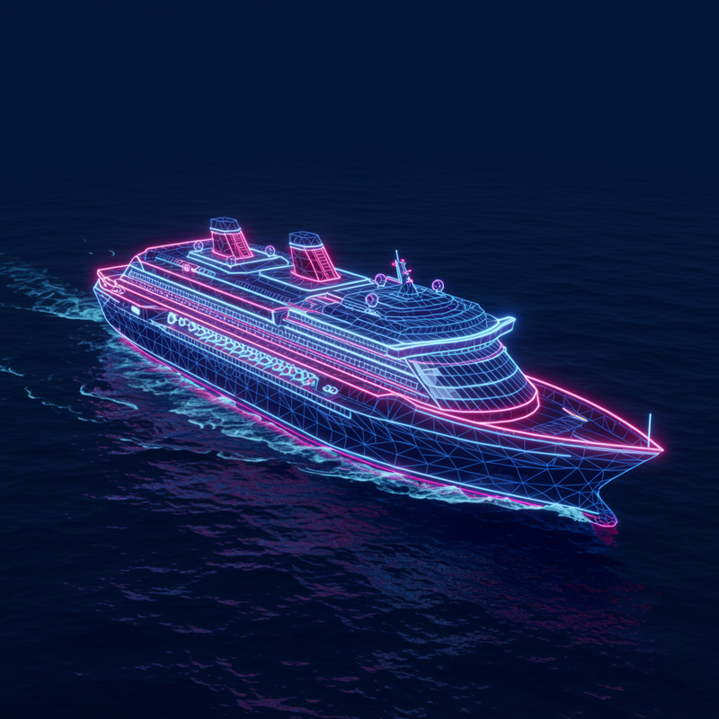 Stylish Low Poly 3D Cruise Ship Design Stylish Low Poly 3D Cruise Ship Design