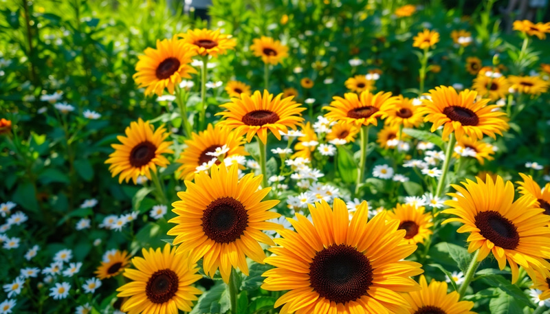 Vibrant Sunflower and Daisy Garden Bliss Vibrant Sunflower and Daisy Garden Bliss