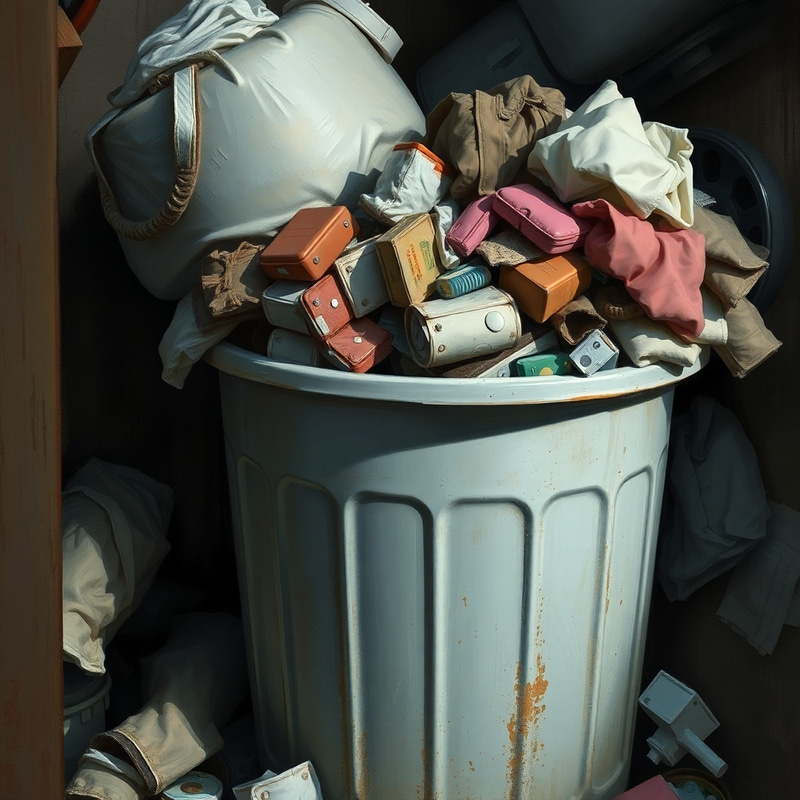 Overflowing Diaper Pail - Gritty Realism Art Overflowing Diaper Pail - Gritty Realism Art