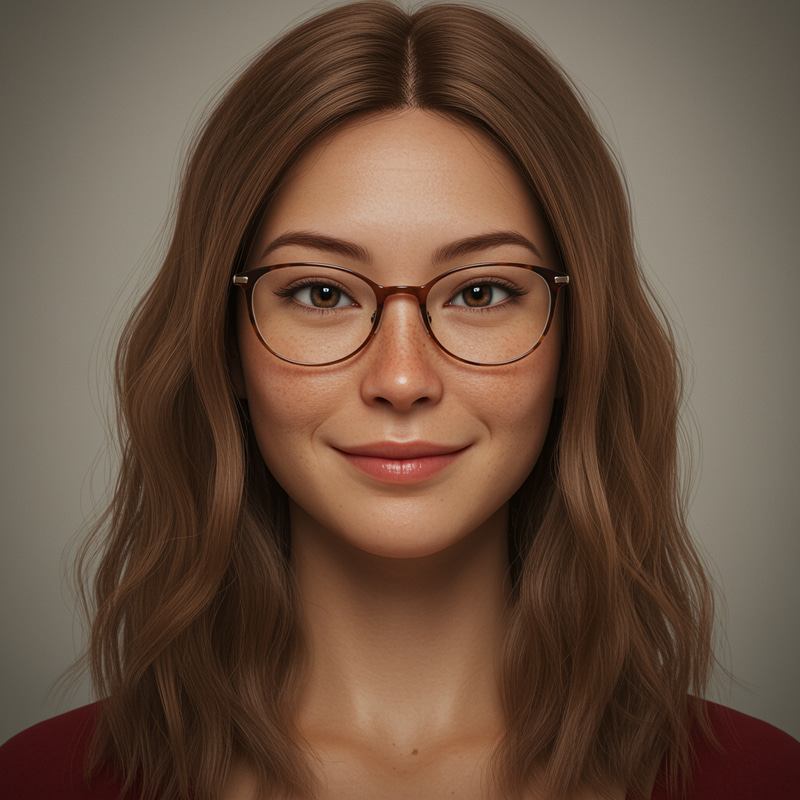 Charming Light Brown Hair Avatar with Freckles Charming Light Brown Hair Avatar with Freckles
