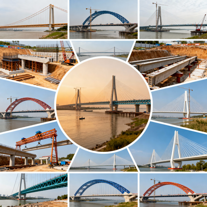 Bridge Construction Photo Collage Bridge Construction Photo Collage