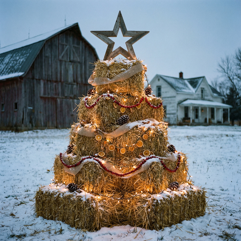 Christmas Tree Made of Hay Bales Christmas Tree Made of Hay Bales