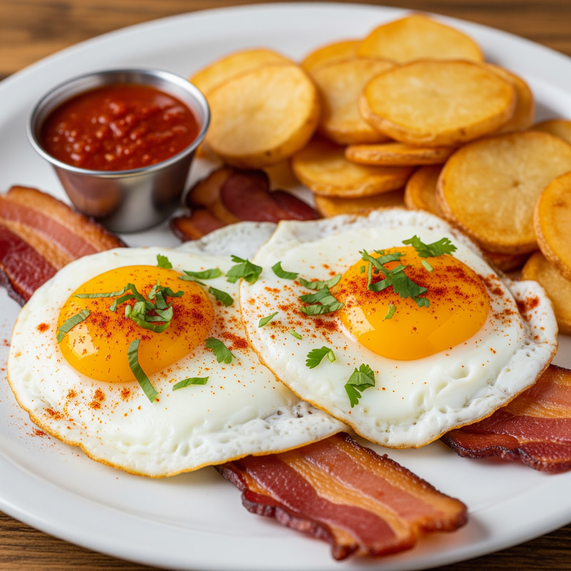 Huevos Estrellados con Tocino - Delicious Recipe Huevos Estrellados con Tocino - Delicious Recipe