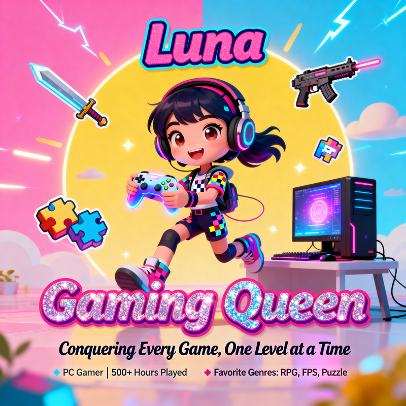 Stylish Gaming Profile for Cartoon Girls Stylish Gaming Profile for Cartoon Girls