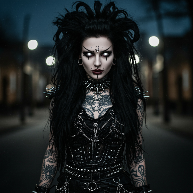 Gothic Punk Woman: Edgy Urban Style Icon Gothic Punk Woman: Edgy Urban Style Icon