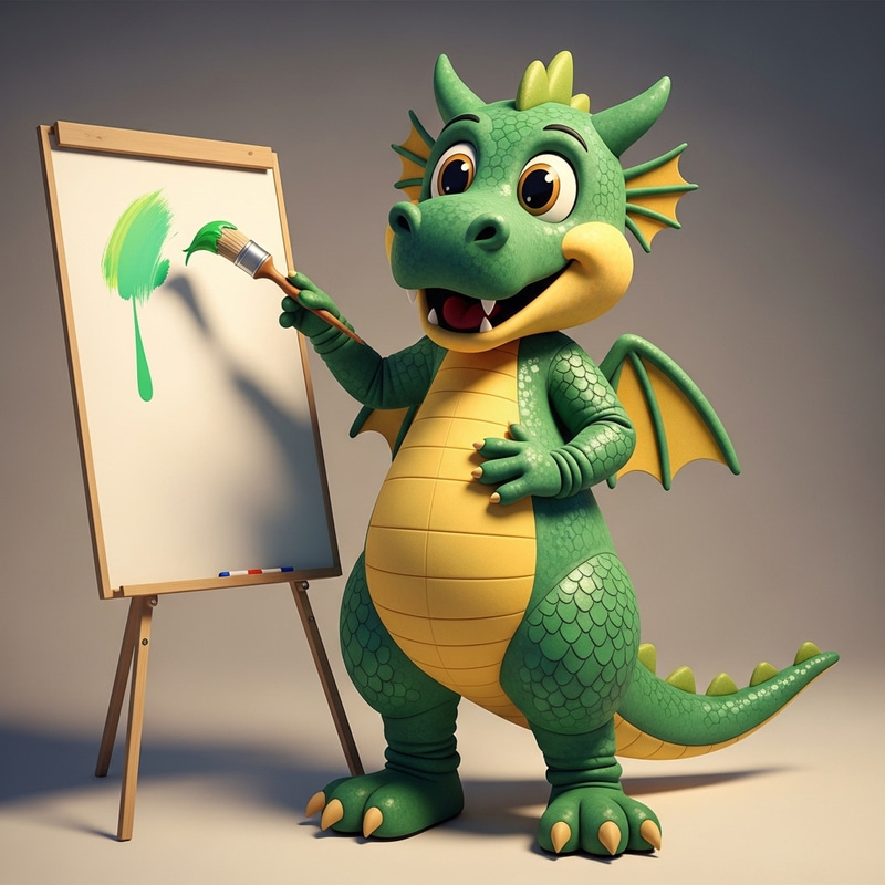 Creative Mascot with Paint Brush Design