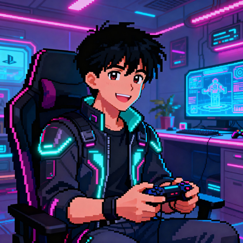 Pixelated Cyberpunk Adventure: Retro PS2 Vibes Pixelated Cyberpunk Adventure: Retro PS2 Vibes