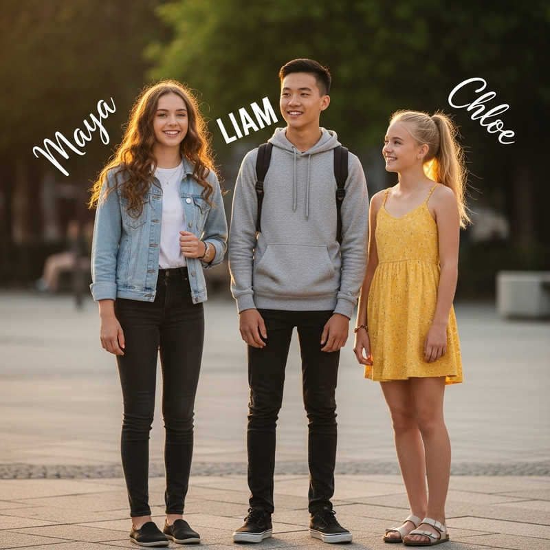 Picture of Three People: Two Girls and a Boy Picture of Three People: Two Girls and a Boy