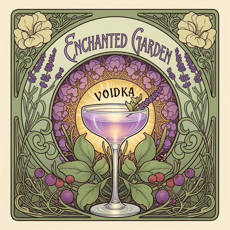 Enchanted Garden Cocktail: A Vintage Art Nouveau Design Enchanted Garden Cocktail: A Vintage Art Nouveau Design