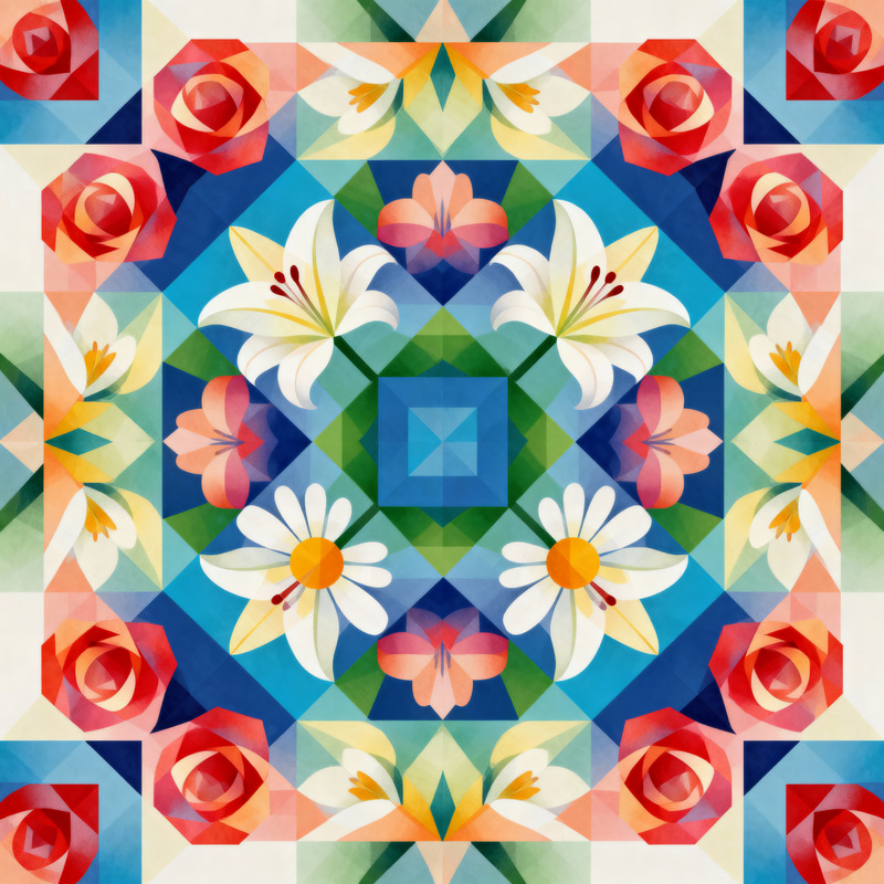 Beautiful Flower Tessellation Art