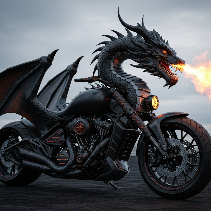 Wicked Dragon Motorcycle - Photo Real Design Wicked Dragon Motorcycle - Photo Real Design