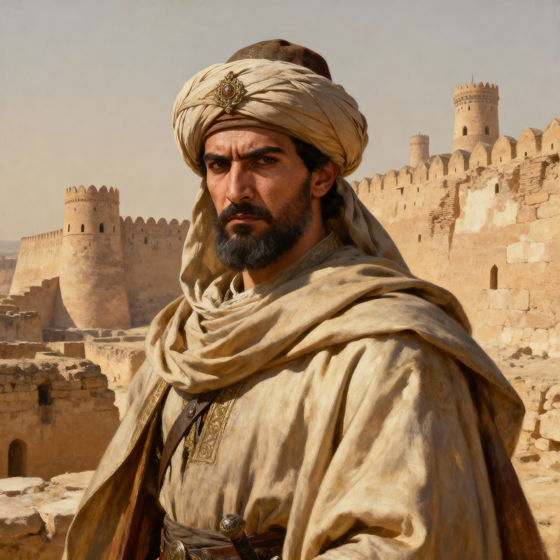 Middle Ages Warrior in Traditional Attire