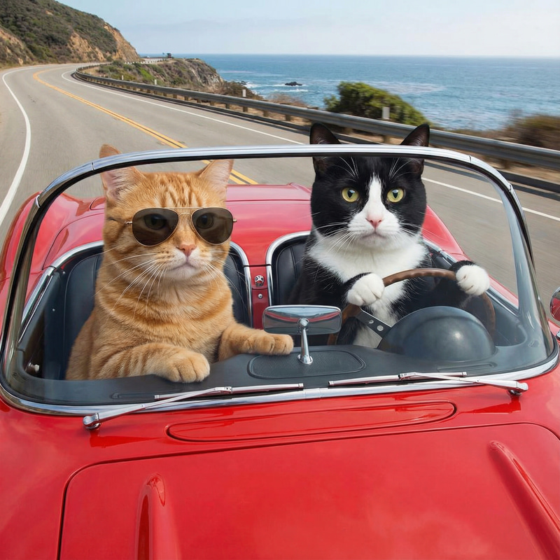 Cats Driving Corvettes: Fun & Adorable Shots Cats Driving Corvettes: Fun & Adorable Shots