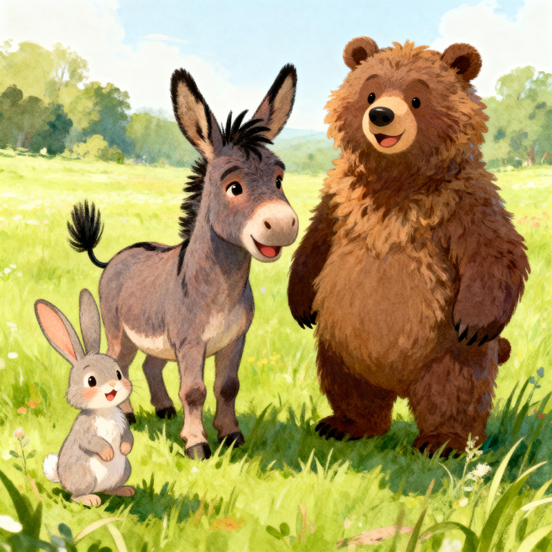 Cute Bunny, Donkey & Bear Adventure Cute Bunny, Donkey & Bear Adventure