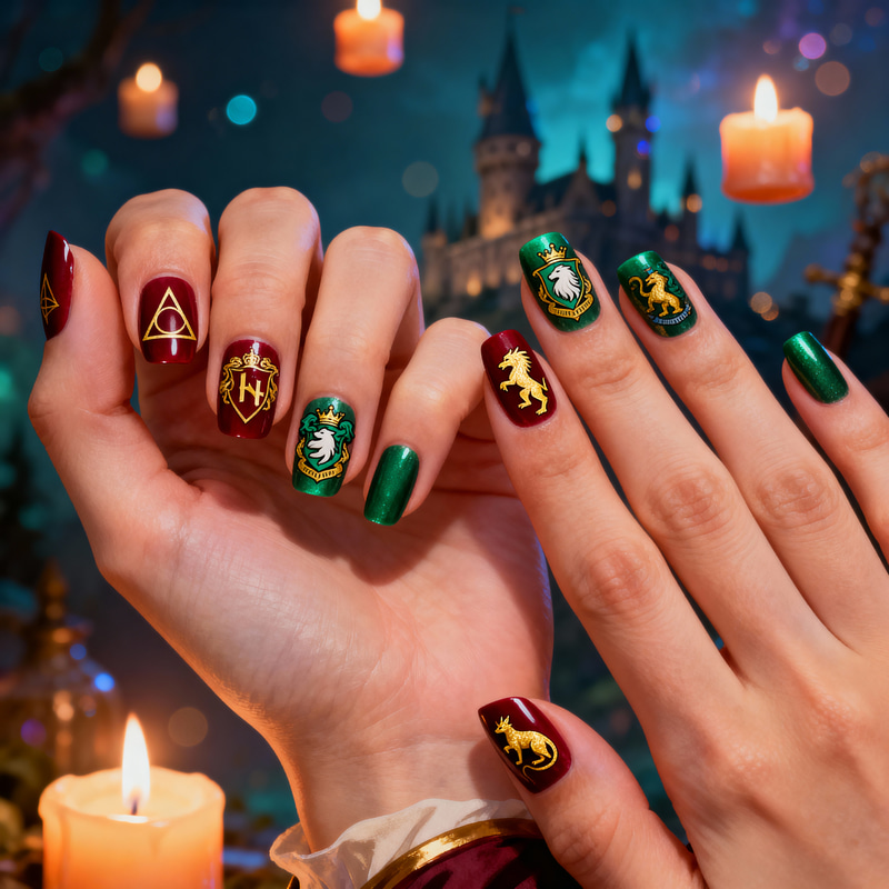 Harry Potter-Inspired Nail Art Modelicure Magic Harry Potter-Inspired Nail Art Modelicure Magic