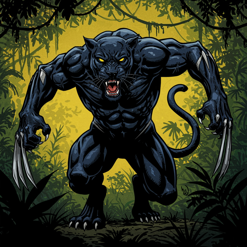 Black Panther and Wolverine Fusion Art Black Panther and Wolverine Fusion Art
