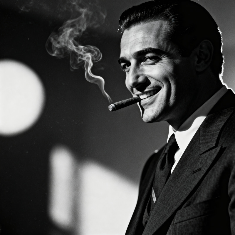 Classic Noir Portrait of a Charismatic Gangster Classic Noir Portrait of a Charismatic Gangster