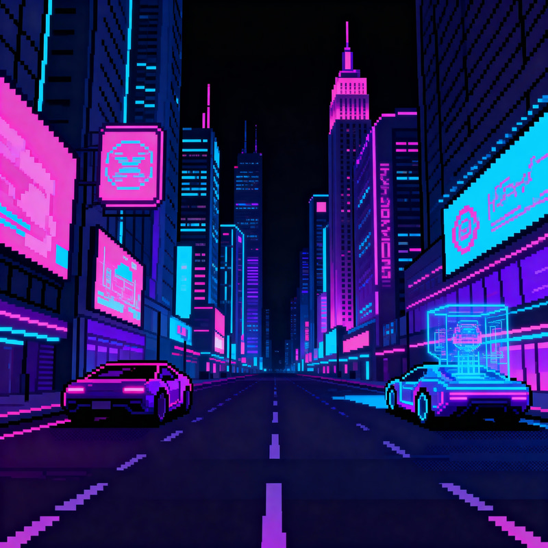 Cyberpunk Pixel Art Wallpaper for Your Screen