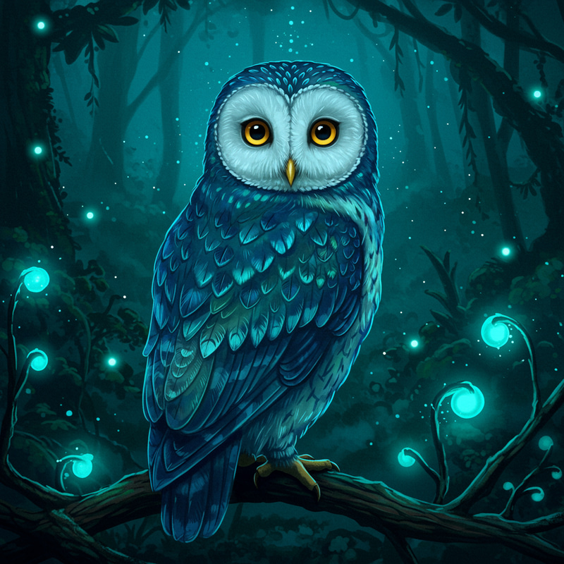 Smart Owl Digital Art | Captivating Artwork Smart Owl Digital Art | Captivating Artwork