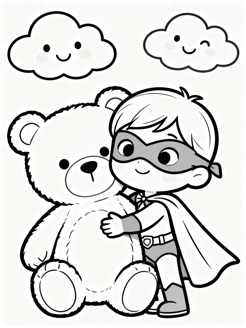 Cute Superhero Coloring Page for Kids Cute Superhero Coloring Page for Kids