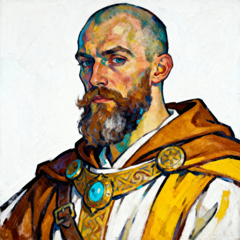 Enchanting Monk Cleric Portrait in D&D Style Enchanting Monk Cleric Portrait in D&D Style