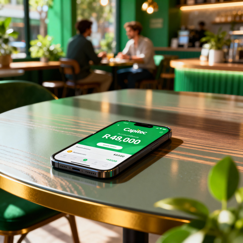 Capitec Banking App: R48,000 Account Balance Display