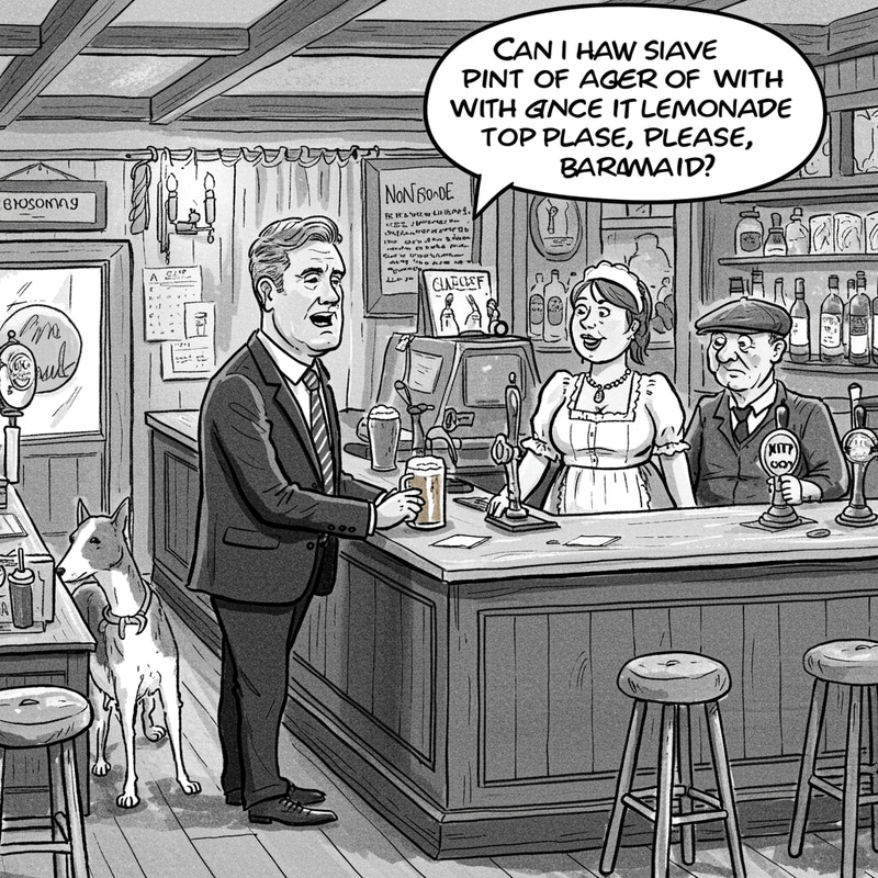 Humorous Cartoon of a Northern English Pub Scene Humorous Cartoon of a Northern English Pub Scene