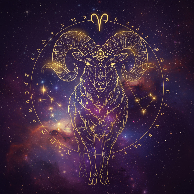 Mystical Aries Zodiac Illustration Mystical Aries Zodiac Illustration