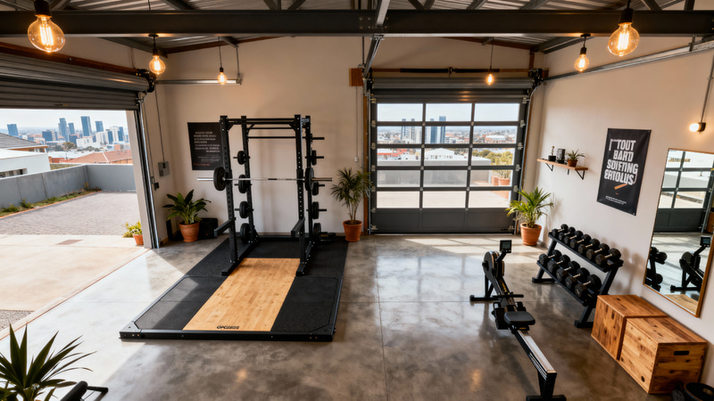 Urban Modern Double Garage Gym in South Africa Urban Modern Double Garage Gym in South Africa