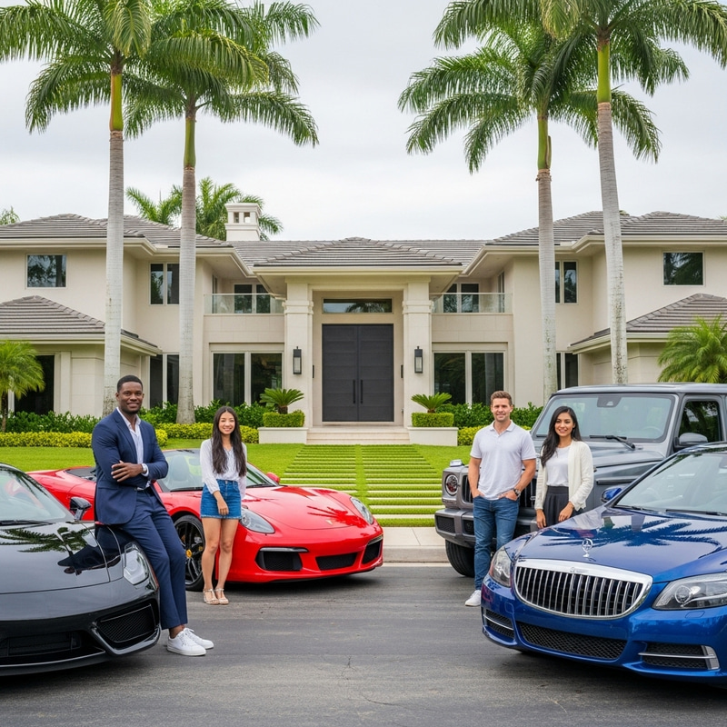 Diverse Friends by Luxury Cars & Home