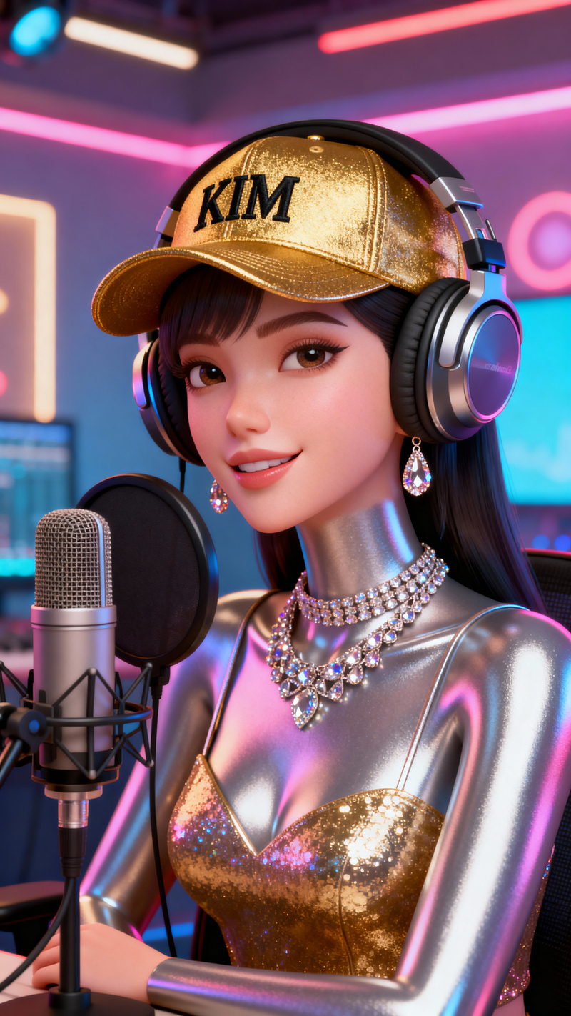 Glamorous 3D Podcast Character | KIM Style Glamorous 3D Podcast Character | KIM Style