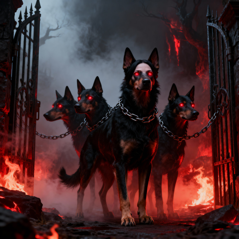Wednesday Addams as Cerberus: Dark Mythology Art Wednesday Addams as Cerberus: Dark Mythology Art