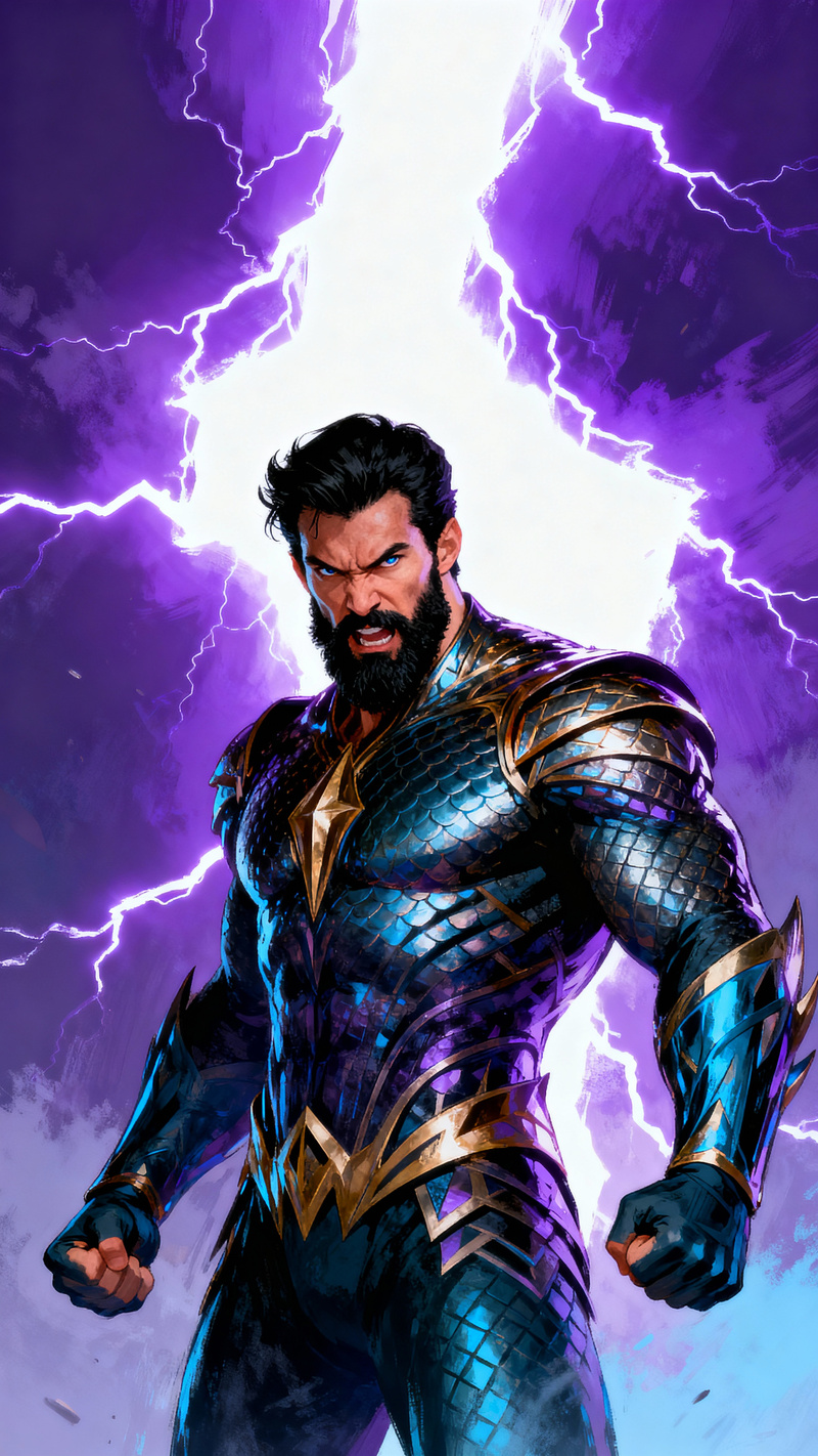 Cory Chase as Atlantean - Fierce Lightning Portrait Cory Chase as Atlantean - Fierce Lightning Portrait