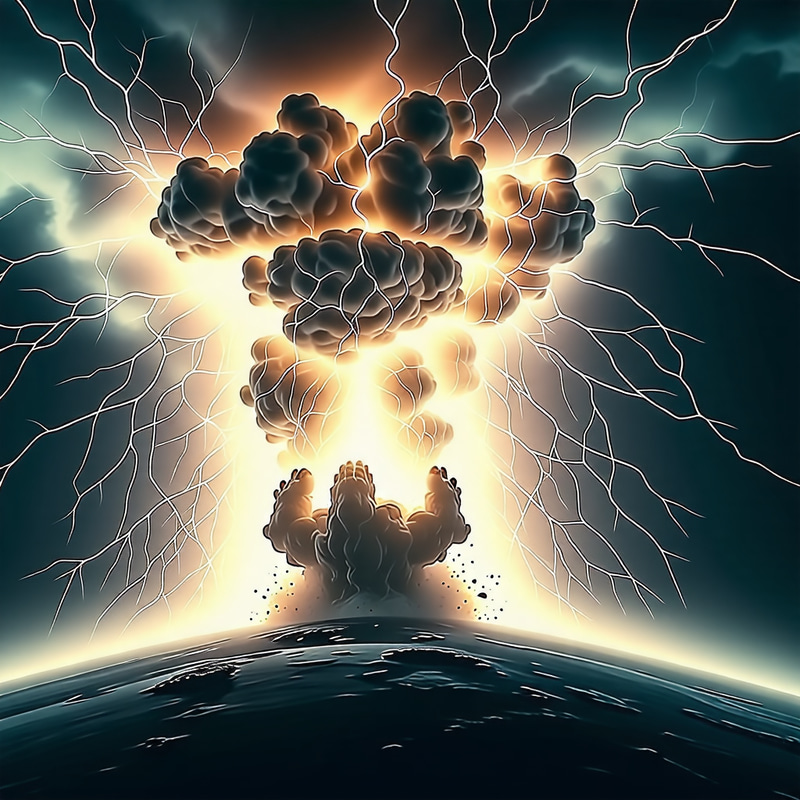 Mythical Thunder Scene with Dramatic Lighting | Unique Perspective