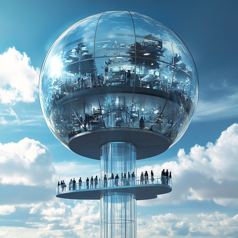 Innovative 30-Foot Cantilevered Glass Globe Offices Innovative 30-Foot Cantilevered Glass Globe Offices