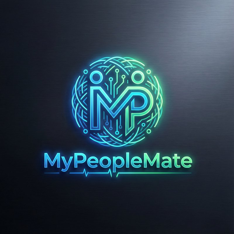 MyPeopleMate: Cyberpunk HR Logo Design MyPeopleMate: Cyberpunk HR Logo Design