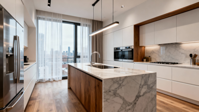 Urban Modern L-Shaped Kitchen Design Ideas