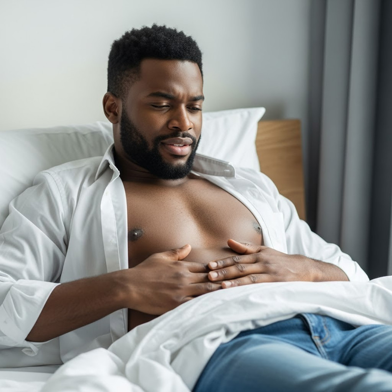 38-Year-Old African American Man in Bed 38-Year-Old African American Man in Bed